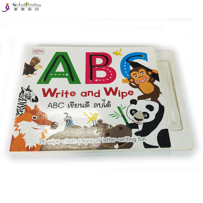 Das Brett-Buch der starke Karten-Kinder, das Baby-Brett-Buch ABCs kundenspezifisches mit Stift-Halter druckt