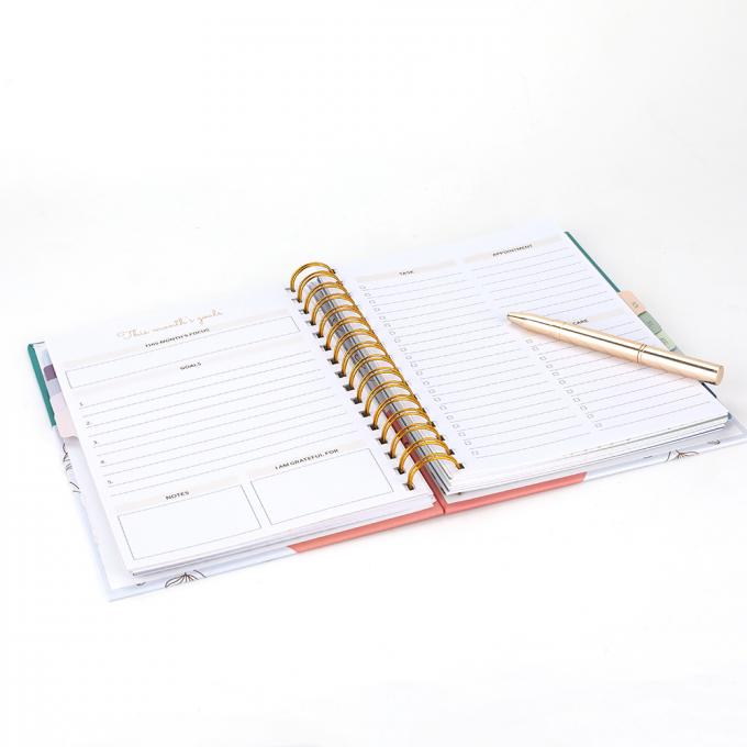 Custom Printed Notebook Planner Nachfüllen A5 täglich Monatlich Planner Hard Cover verschiedene Größen 5