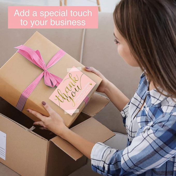 Customized 3,5x5 Zoll Pink Vielen Dank für die Unterstützung der kleinen Visitenkarte Anerkennung 4