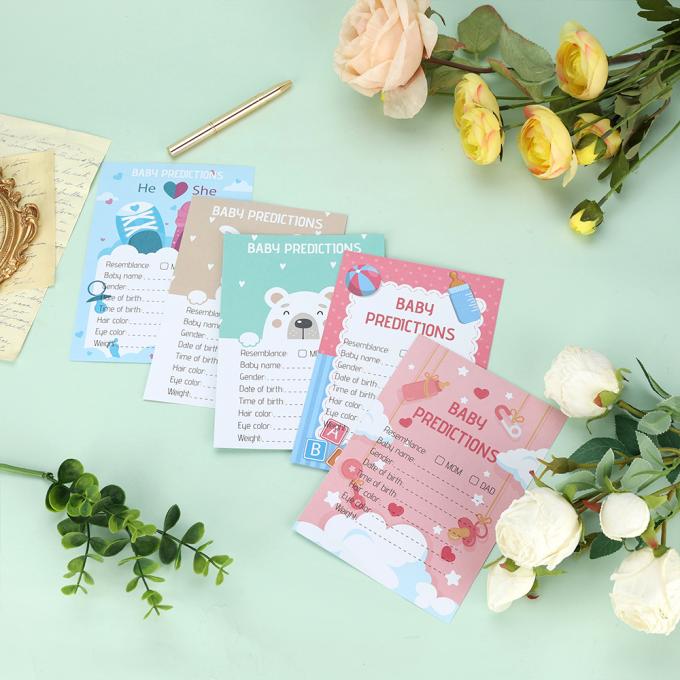Offsetdruck CMYK Vorhersagen und Ratschläge Karten Custom Baby Dusche Spiel für Eltern 3