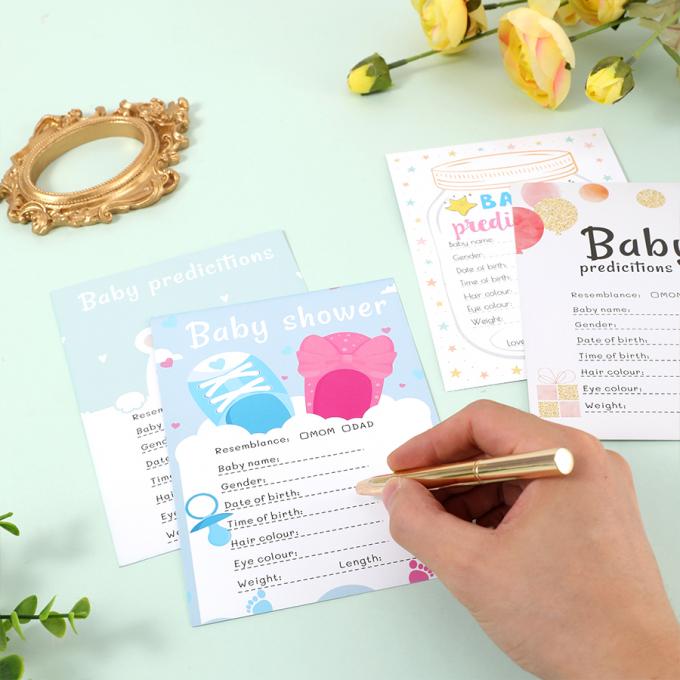 Offsetdruck CMYK Vorhersagen und Ratschläge Karten Custom Baby Dusche Spiel für Eltern 5