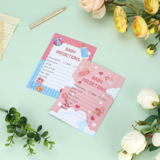 Offsetdruck CMYK Vorhersagen und Ratschläge Karten Custom Baby Dusche Spiel für Eltern 6
