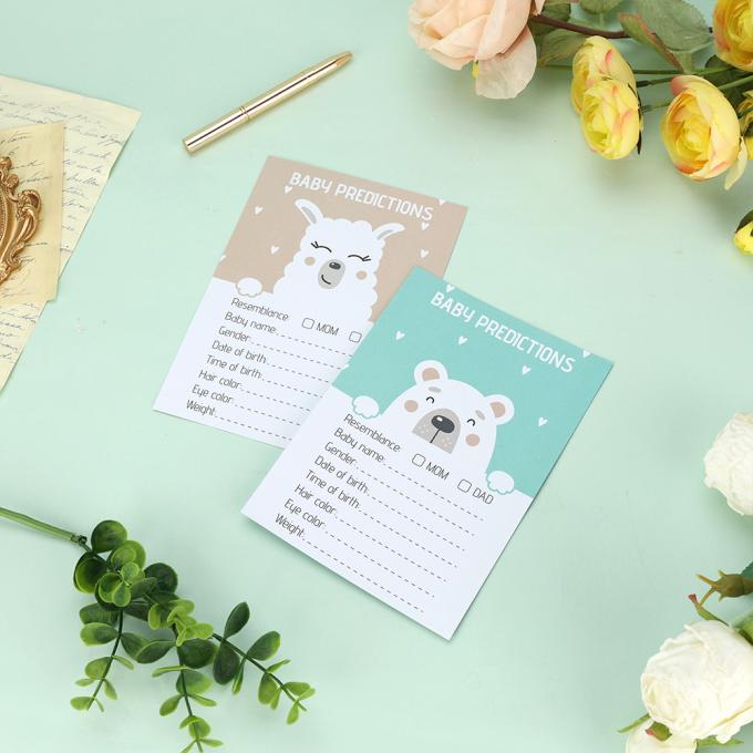 Offsetdruck CMYK Vorhersagen und Ratschläge Karten Custom Baby Dusche Spiel für Eltern 7
