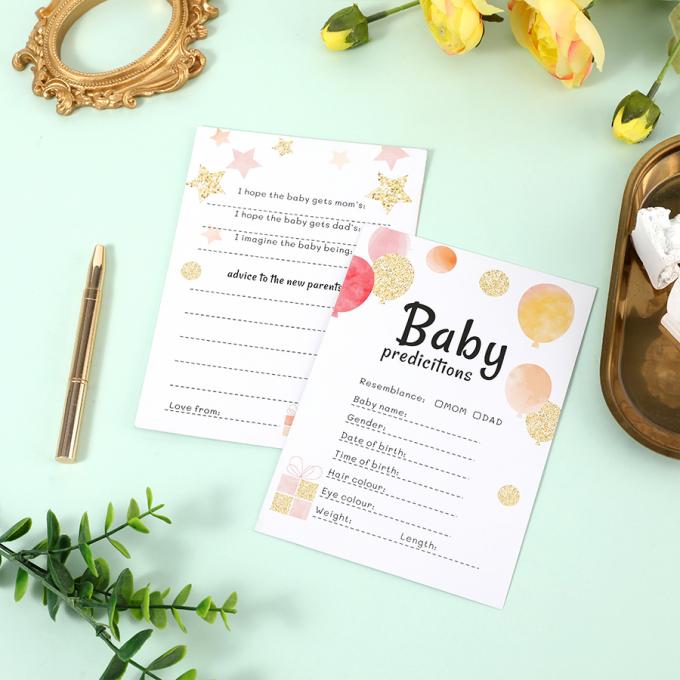 Offsetdruck CMYK Vorhersagen und Ratschläge Karten Custom Baby Dusche Spiel für Eltern 8