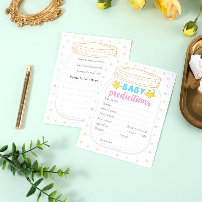 Offsetdruck CMYK Vorhersagen und Ratschläge Karten Custom Baby Dusche Spiel für Eltern 9