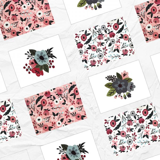 Maßgeschneiderter Druck Flora Dankeskarten mit Box UV und Offset Druck Film Lamination 8