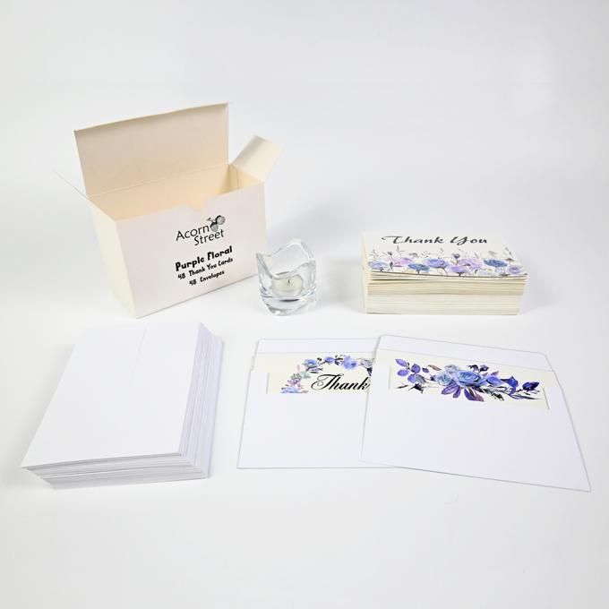 Custom 6 Entwurf von verschiedenen Blumen gedruckten Papier Grußkarte mit Umschlägen und Box 4