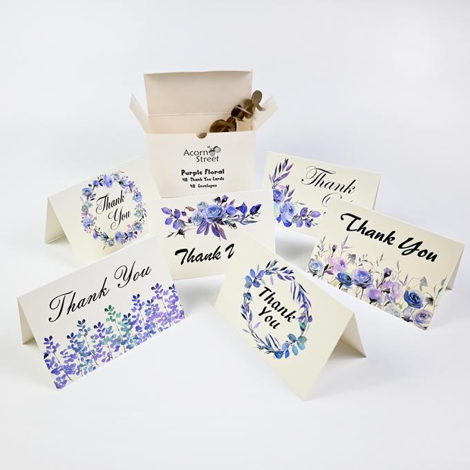 Custom 6 Entwurf von verschiedenen Blumen gedruckten Papier Grußkarte mit Umschlägen und Box 5