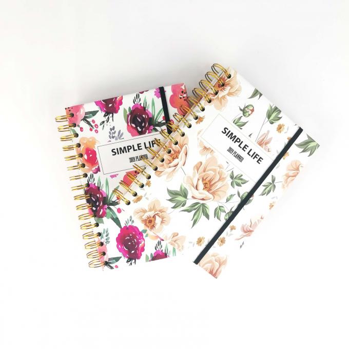 Custom Floral A5 Offset Papier Komposition Spiral Notizbuch mit 40-80 Innenseiten 3