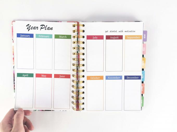 Custom Floral A5 Offset Papier Komposition Spiral Notizbuch mit 40-80 Innenseiten 4