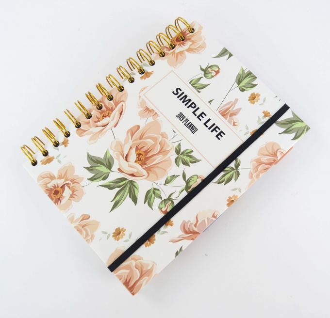 Klebstoffbindende Hardcover-Notebook Druck 6x8 Zoll Gold leere Spiral gebundene Notebook 1