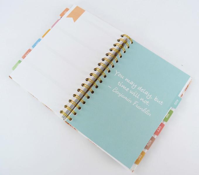 Klebstoffbindende Hardcover-Notebook Druck 6x8 Zoll Gold leere Spiral gebundene Notebook 2