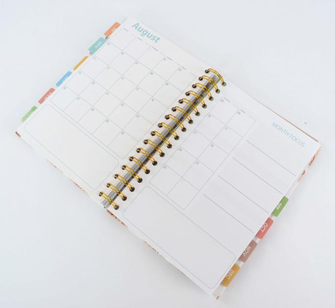 Klebstoffbindende Hardcover-Notebook Druck 6x8 Zoll Gold leere Spiral gebundene Notebook 3