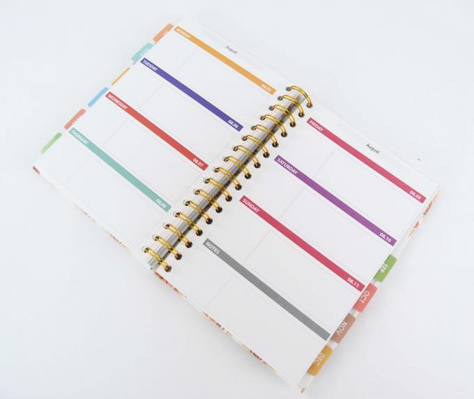 Klebstoffbindende Hardcover-Notebook Druck 6x8 Zoll Gold leere Spiral gebundene Notebook 4