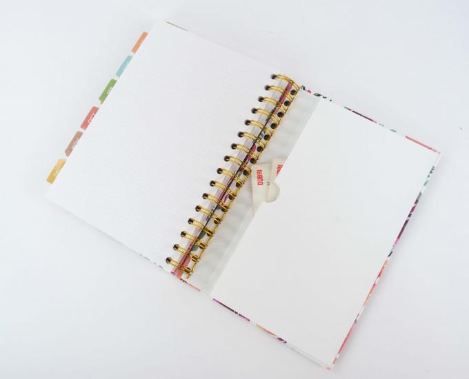 Klebstoffbindende Hardcover-Notebook Druck 6x8 Zoll Gold leere Spiral gebundene Notebook 0