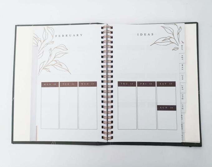Hide Spiral Hardcover Notizbuch Druck Wochenplaner mit 80 Blättern Innenseiten 2