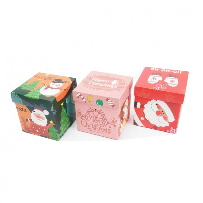 Weihnachtsgeschenkbox mit Deckel aus beschichtetem Papier in individueller Größe für Geschenkverpackungen 8