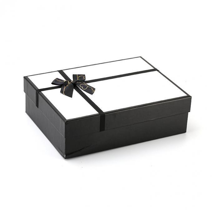 Große Luxus-Kundenschleife schwarze Deckel und Basis Geschenkbox mit Band für Geschenkverpackung 6