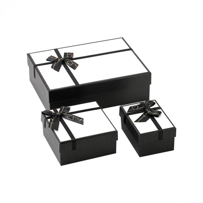Große Luxus-Kundenschleife schwarze Deckel und Basis Geschenkbox mit Band für Geschenkverpackung 5