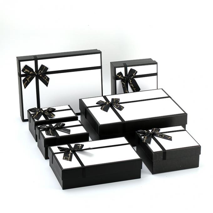 Große Luxus-Kundenschleife schwarze Deckel und Basis Geschenkbox mit Band für Geschenkverpackung 4