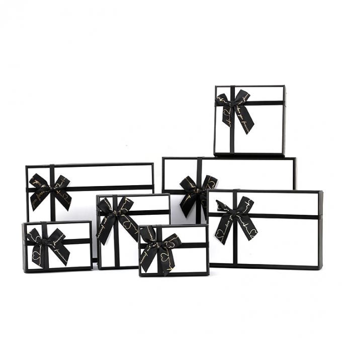 Große Luxus-Kundenschleife schwarze Deckel und Basis Geschenkbox mit Band für Geschenkverpackung 3