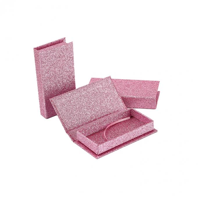 Custom Logo Pink Glitter Falsche Wimpern Einzelhandel Standbox mit Kartonstruktur 2