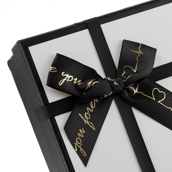 Große Luxus-Kundenschleife schwarze Deckel und Basis Geschenkbox mit Band für Geschenkverpackung 7