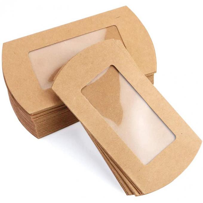 Durchsichtige Fenster-Cookie-Kissenbox Verpackung mit individuellem Design und schwerem Kraftpapier 1