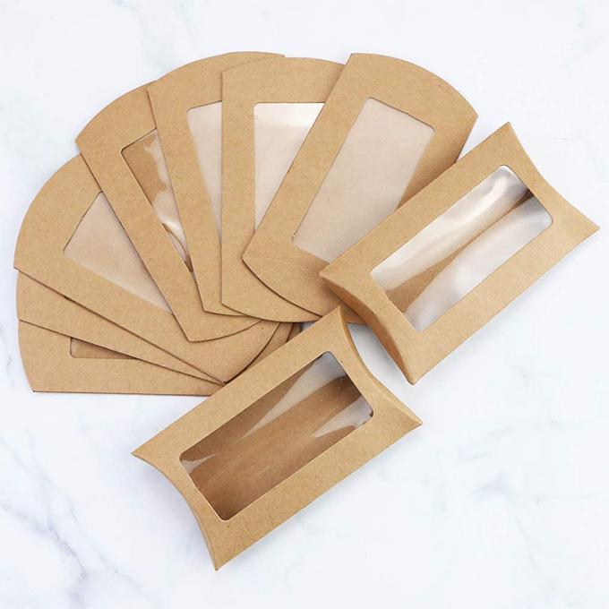 Durchsichtige Fenster-Cookie-Kissenbox Verpackung mit individuellem Design und schwerem Kraftpapier 5
