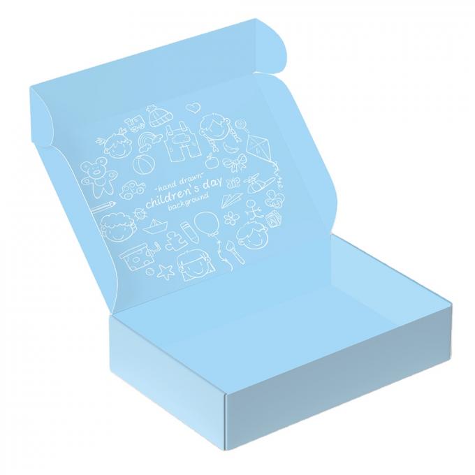 Aufkleber Langlebiger Druck auf Maß Flugzeugpapier Versandbox Verpackung Geschenk gewölbt recycelt Blau Mailerbox 6