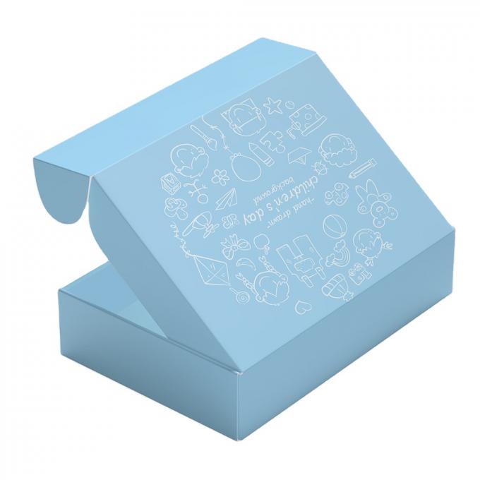 Aufkleber Langlebiger Druck auf Maß Flugzeugpapier Versandbox Verpackung Geschenk gewölbt recycelt Blau Mailerbox 7